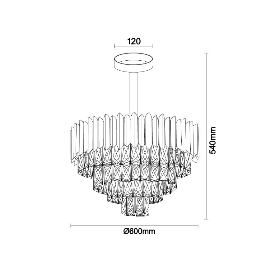 Brilagi - Pintakiinnitteinen kattokruunu CARLOS 9xE14/40W/230V halkaisija 60 cm