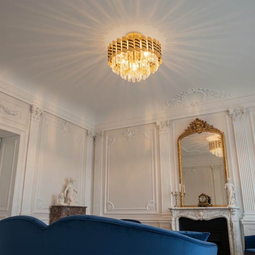 Brilagi - Pintakiinnitteinen kattokruunu CRISTAL, 5xE14/40W/230V, halkaisija 38 cm