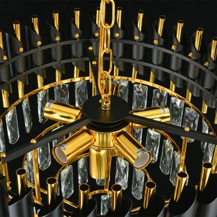 Brilagi - Pintakiinnitteinen kattokruunu ECLIPSE 7xE14/10W/230V, halkaisija 48 cm, musta/kulta