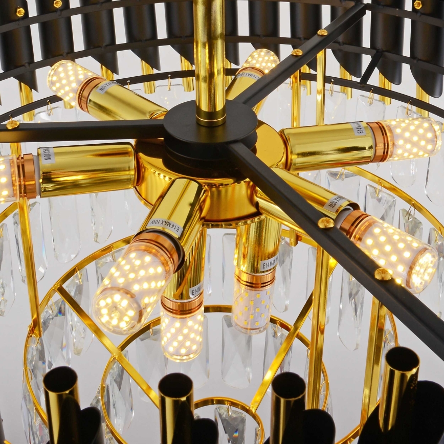BRILAGI - Pintakiinnitteinen kattokruunu ECLIPSE 9xE14/10W/230V halkaisija 58 cm kultainen/musta