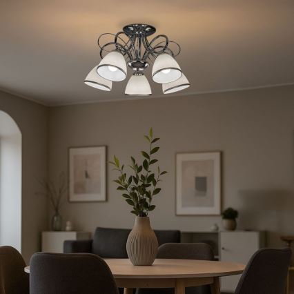 Brilagi - Pintakiinnitteinen kattokruunu FRED 5xE27/60W/230V halkaisija 59 cm kiiltävä kromi