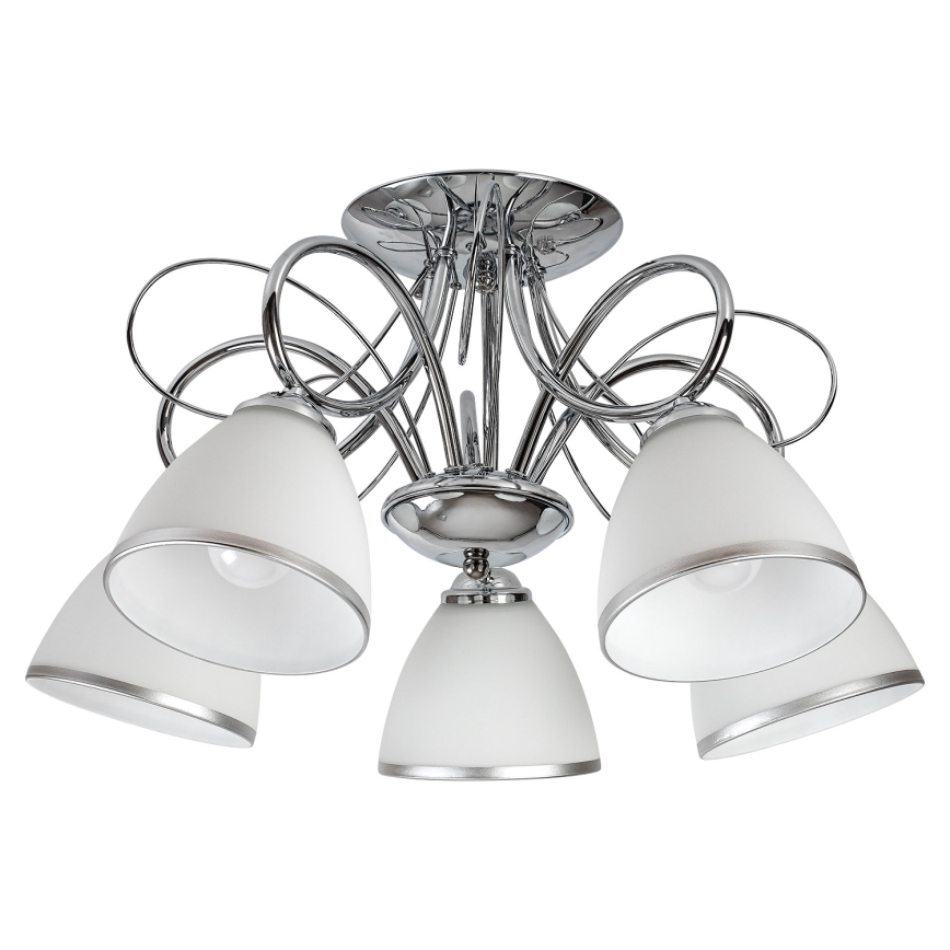 Brilagi - Pintakiinnitteinen kattokruunu FRED 5xE27/60W/230V halkaisija 59 cm kiiltävä kromi