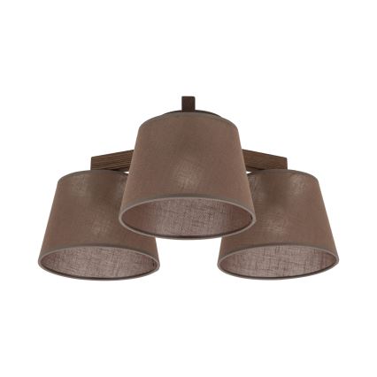 Brilagi - Pintakiinnitteinen kattokruunu LATTE 3xE27/15W/230V mänty/ruskea