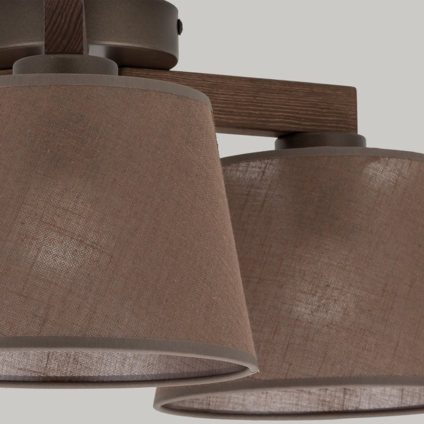 Brilagi - Pintakiinnitteinen kattokruunu LATTE 3xE27/15W/230V mänty/ruskea