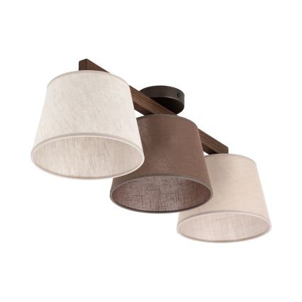 Brilagi - Pintakiinnitteinen kattokruunu LATTE SABIA 3xE27/15W/230V mänty/mix