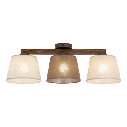 Brilagi - Pintakiinnitteinen kattokruunu LATTE SABIA 3xE27/15W/230V mänty/mix