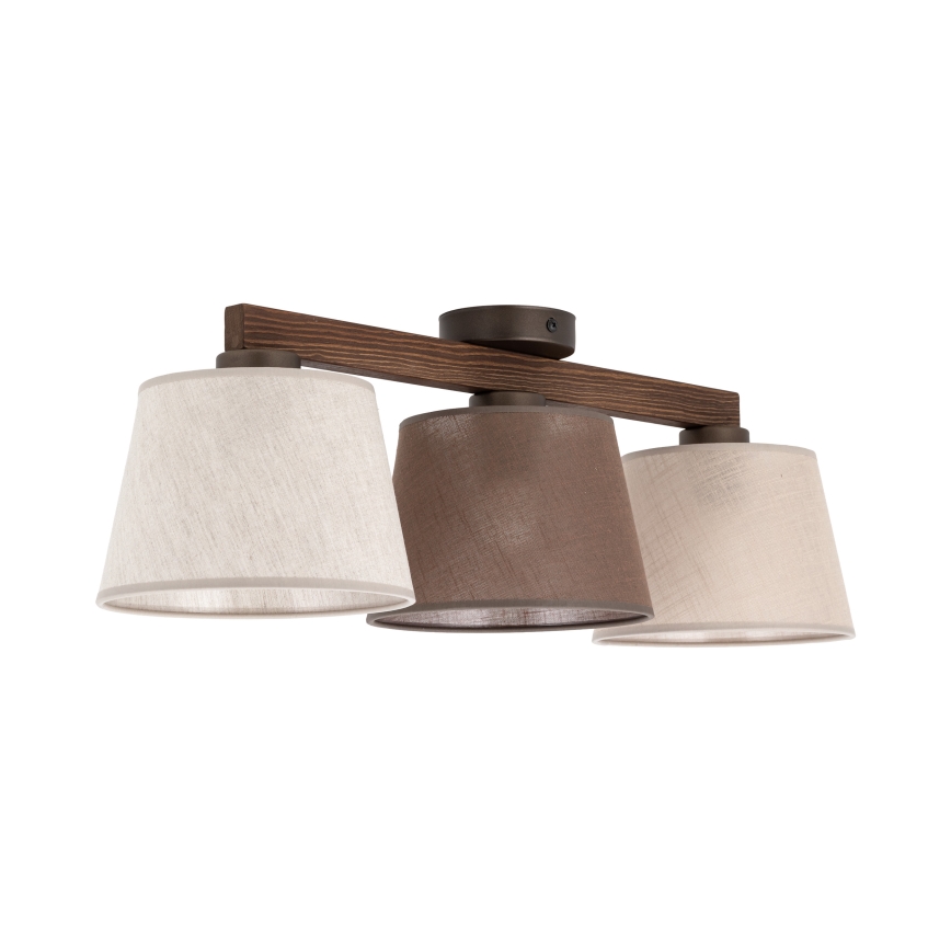 Brilagi - Pintakiinnitteinen kattokruunu LATTE SABIA 3xE27/15W/230V mänty/mix