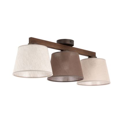 Brilagi - Pintakiinnitteinen kattokruunu LATTE SABIA 3xE27/15W/230V mänty/mix