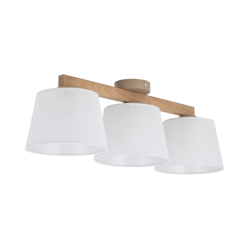 Brilagi - Pintakiinnitteinen kattokruunu LATTE SABIA 3xE27/15W/230V mänty/valkoinen