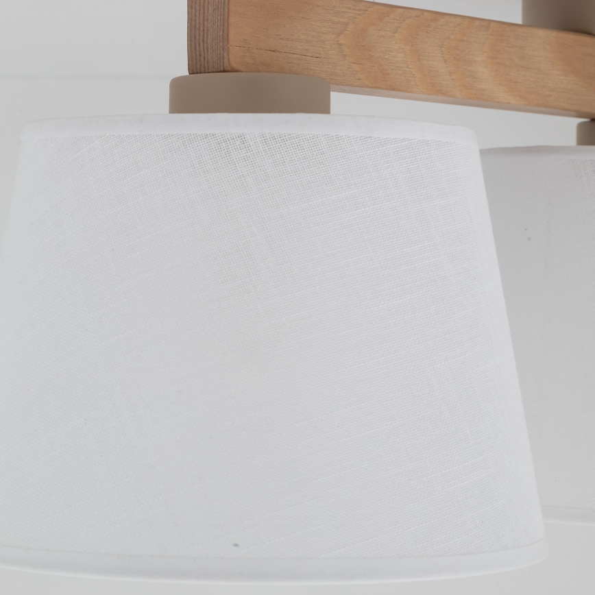 Brilagi - Pintakiinnitteinen kattokruunu LATTE SABIA 3xE27/15W/230V mänty/valkoinen