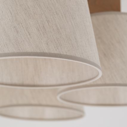 Brilagi - Pintakiinnitteinen kattokruunu LATTE SABIA 5xE27/15W/230V mänty/kerma