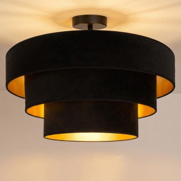 Brilagi - Pintakiinnitteinen kattokruunu LUNETA 1xE27/60W/230V Ø 40 cm musta/kultainen