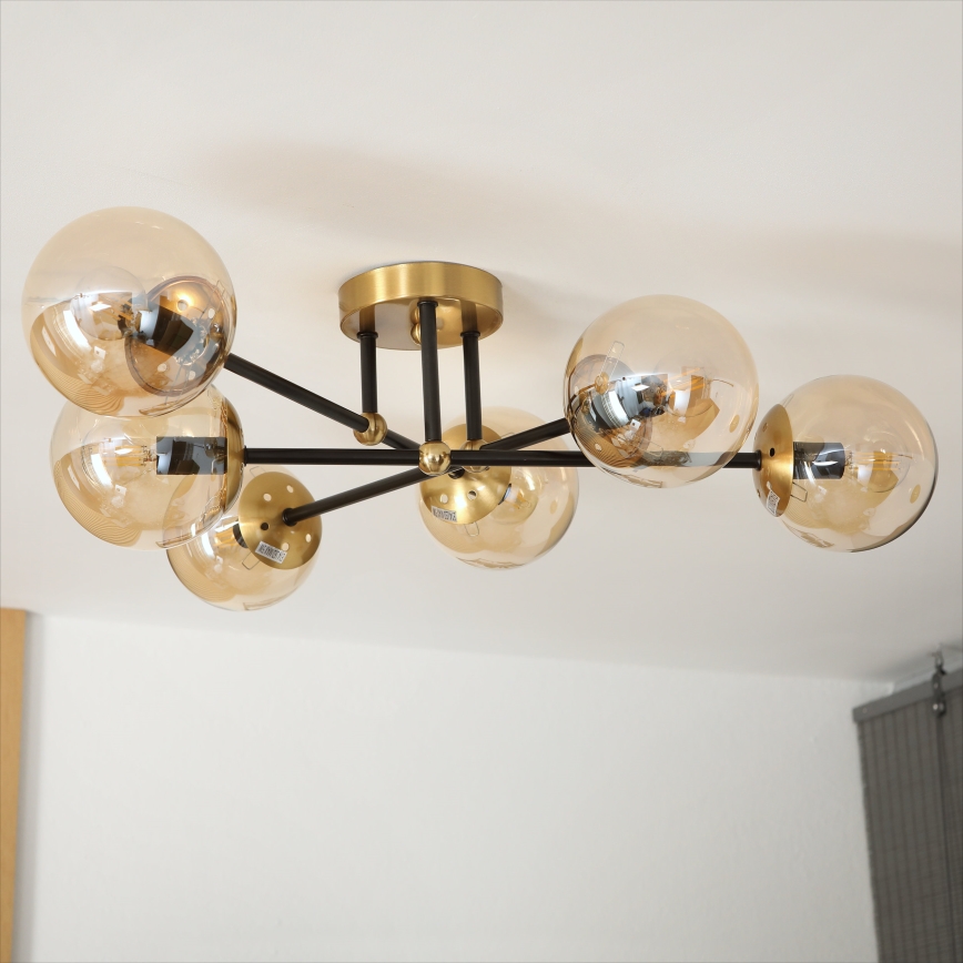 Brilagi - Pintakiinnitteinen kattokruunu MALIVA 6xE14/15W/230V kultainen