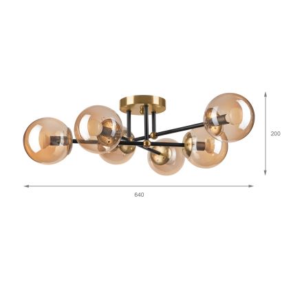 Brilagi - Pintakiinnitteinen kattokruunu MALIVA 6xE14/15W/230V kultainen