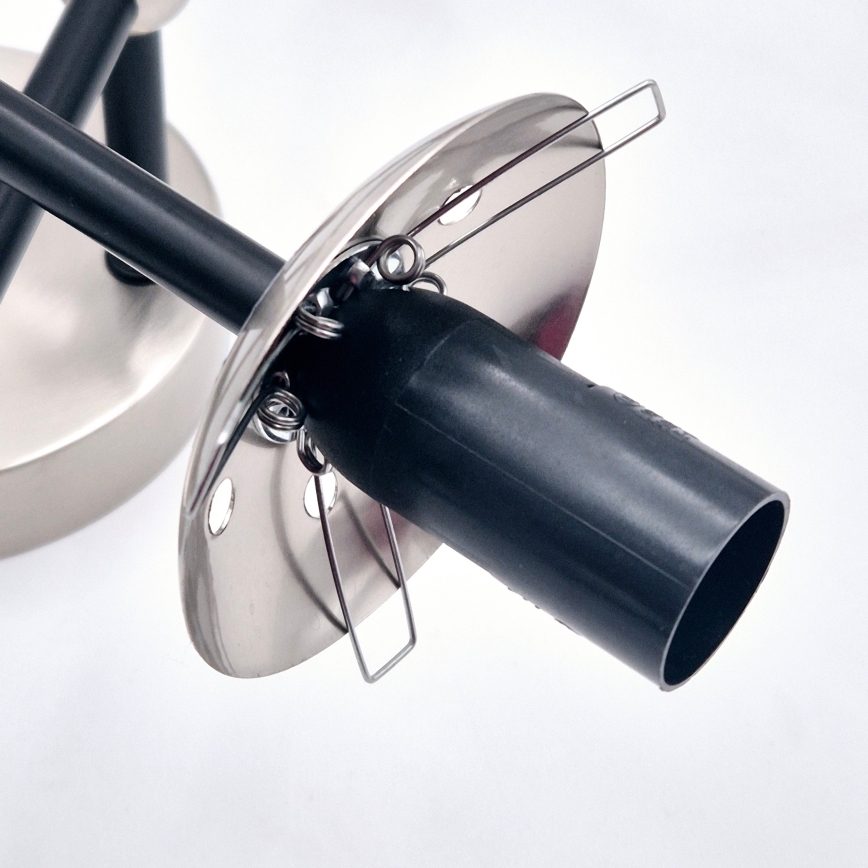 Brilagi - Pintakiinnitteinen kattokruunu MALIVA 6xE14/15W/230V mattakromi/savulasi