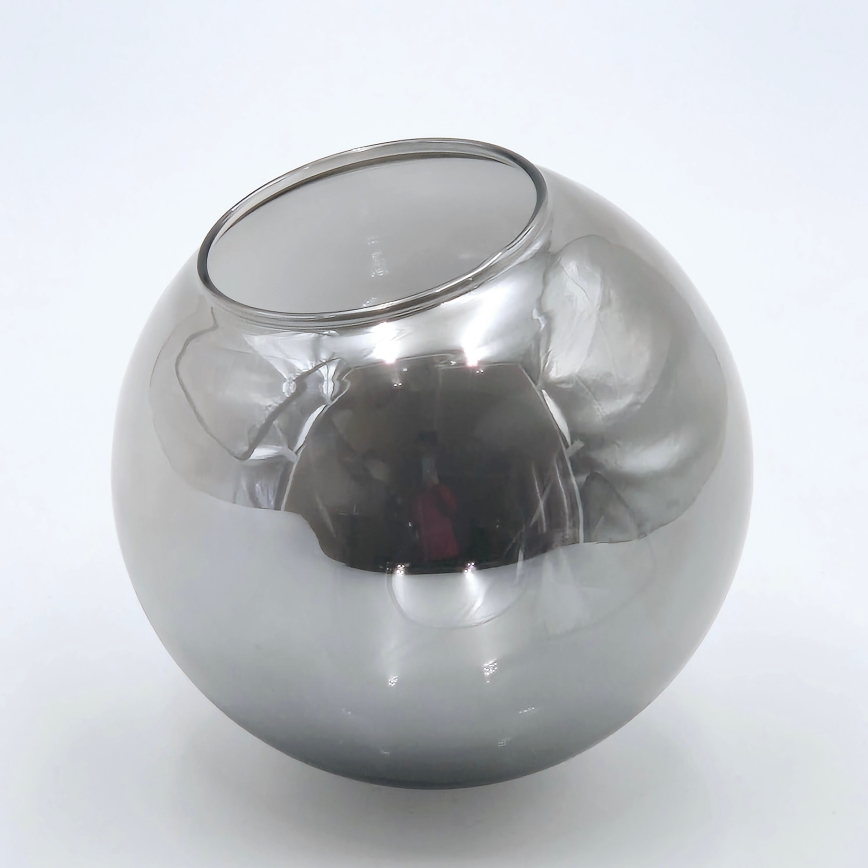 Brilagi - Pintakiinnitteinen kattokruunu MALIVA 6xE14/15W/230V mattakromi/savulasi