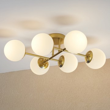 Brilagi - Pintakiinnitteinen kattokruunu MALONY 6xE14/20W/230V, kultainen