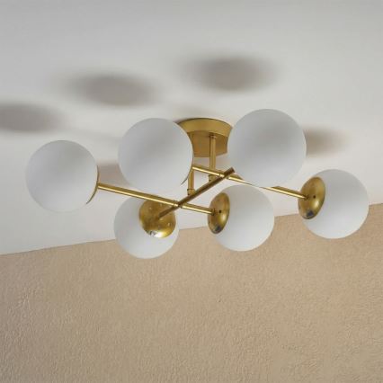 Brilagi - Pintakiinnitteinen kattokruunu MALONY 6xE14/20W/230V, kultainen