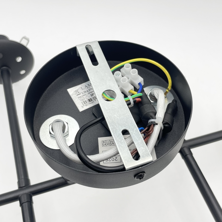 Brilagi - Pintakiinnitteinen kattokruunu MALONY 6xE14/20W/230V musta