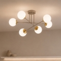 Brilagi - Pintakiinnitteinen kattokruunu MILO 6xE27/60W/230V beige/kultainen