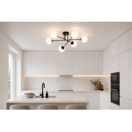 Brilagi - Pintakiinnitteinen kattokruunu MILO 6xE27/60W/230V musta