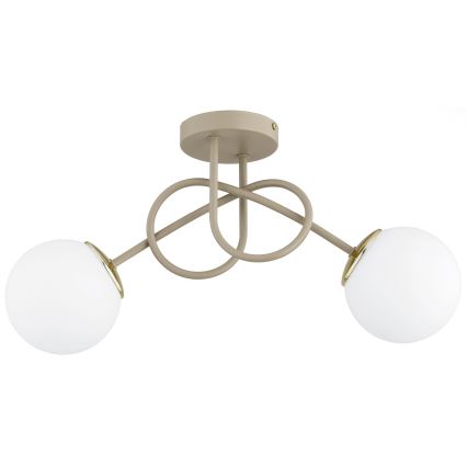 Brilagi - pintakiinnitteinen kattokruunu MILO ECRU 2xE27/60W/230V beige/kulta