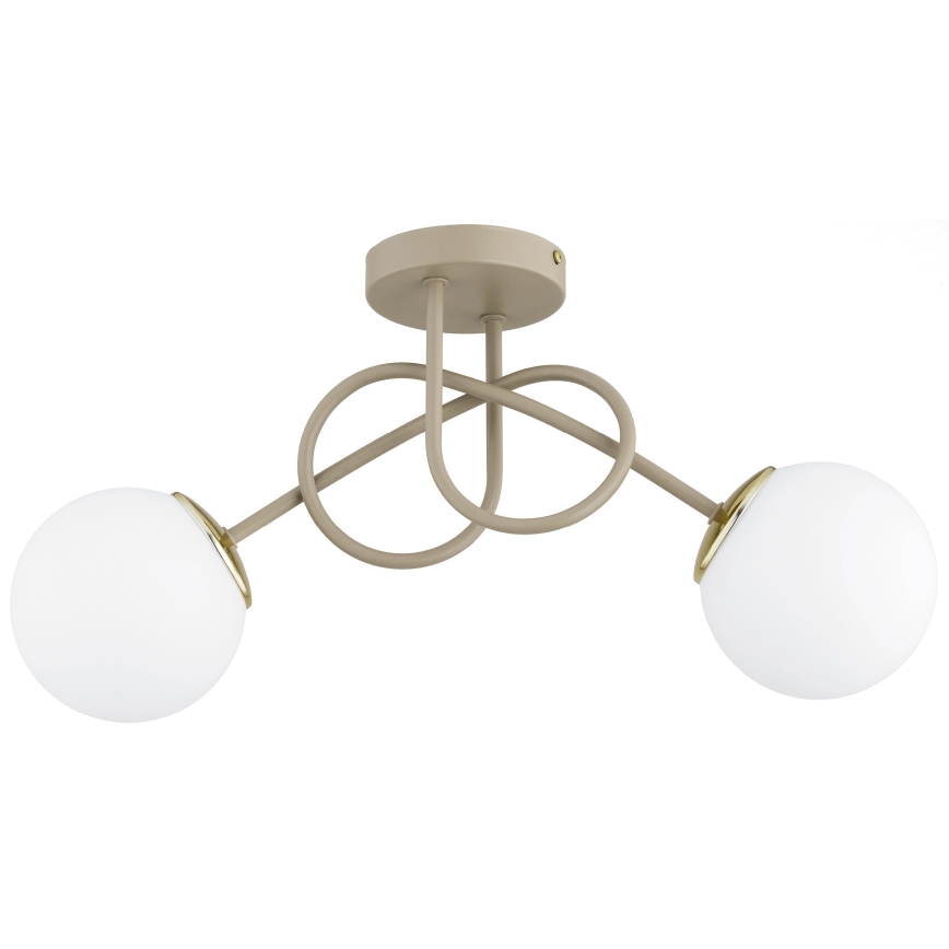 Brilagi - pintakiinnitteinen kattokruunu MILO ECRU 2xE27/60W/230V beige/kulta