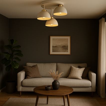 Brilagi - pintakiinnitteinen kattokruunu MOON 3xE27/60W/230V beige/kulta