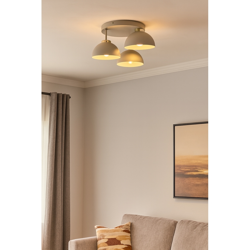 Brilagi - pintakiinnitteinen kattokruunu MOON 3xE27/60W/230V beige/kulta