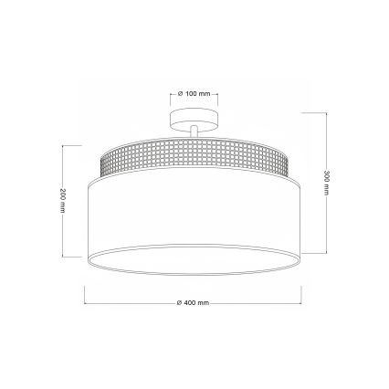Brilagi - Pintakiinnitteinen kattokruunu PADOVA 1xE27/60W/230V Ø 40 cm kerma