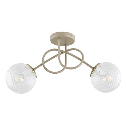 Brilagi - Pintakiinnitteinen kattokruunu STELLA 2xE27/60W/230V beige/kulta