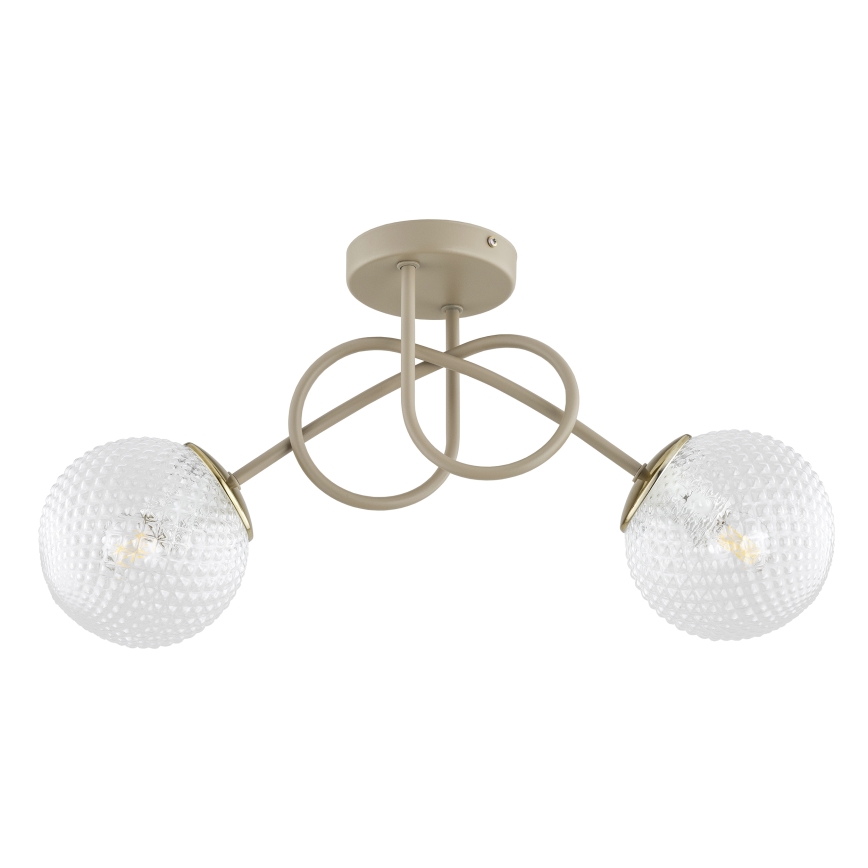 Brilagi - Pintakiinnitteinen kattokruunu STELLA 2xE27/60W/230V beige/kulta