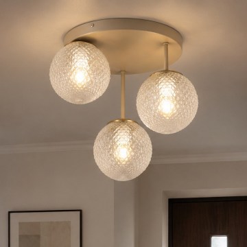 BRILAGI - Pintakiinnitteinen kattokruunu STELLA 3xE27/60W/230V beige/kulta