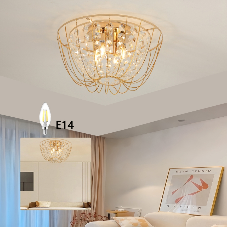 Brilagi - Pintakiinnitteinen kattokruunu VASTERAS 4xE14/40W/230V Ø 45 cm