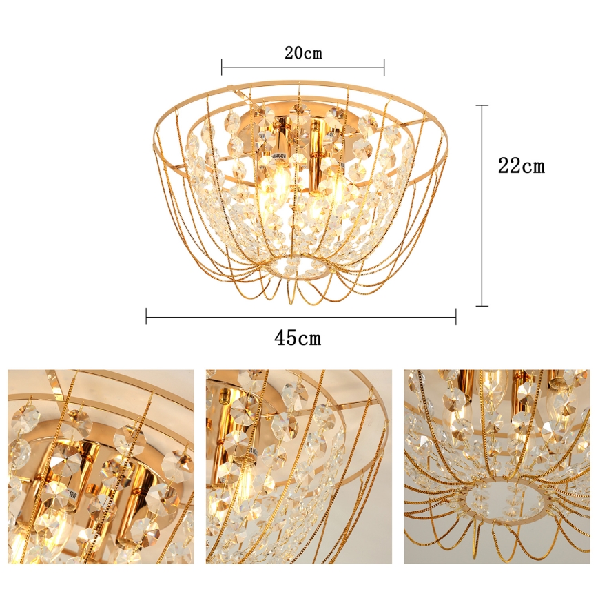 Brilagi - Pintakiinnitteinen kattokruunu VASTERAS 4xE14/40W/230V Ø 45 cm