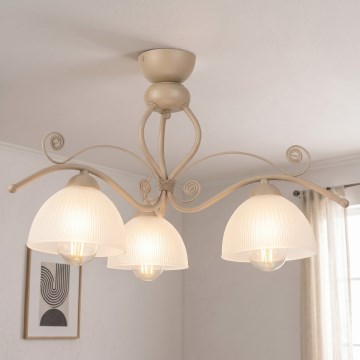 Brilagi - Pintakiinnitteinen kattovalaisin ANTICO MODERN 3xE27/60W/230V beige