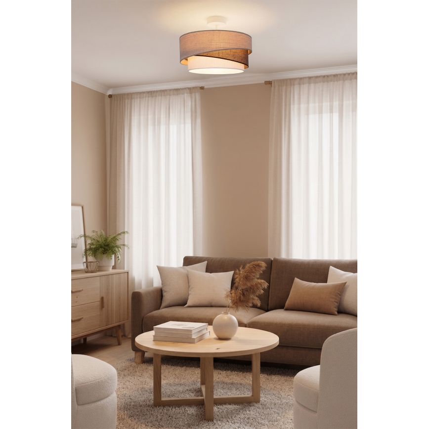 Brilagi - Pintakiinnitteinen kattovalaisin ARROW 1xE27/60W/230V halkaisija 45 cm beige/ruskea/valkoinen