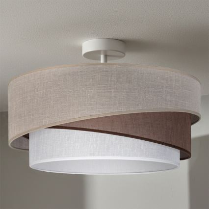 Brilagi - Pintakiinnitteinen kattovalaisin ARROW 1xE27/60W/230V halkaisija 45 cm beige/ruskea/valkoinen