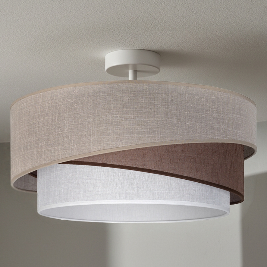 Brilagi - Pintakiinnitteinen kattovalaisin ARROW 1xE27/60W/230V halkaisija 45 cm beige/ruskea/valkoinen