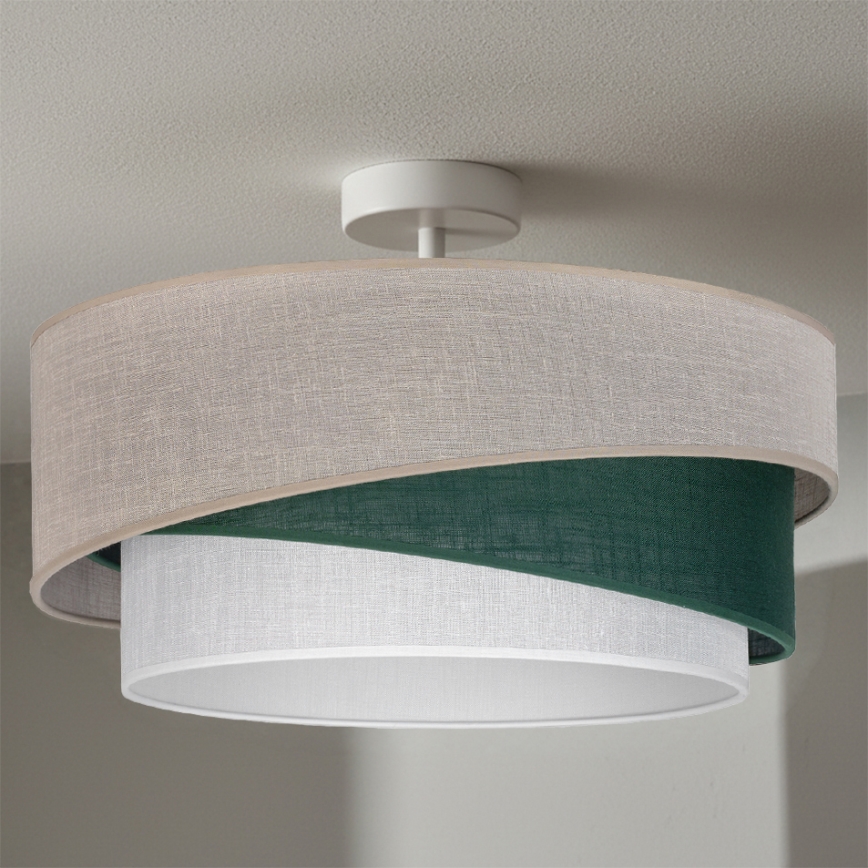 Brilagi - Pintakiinnitteinen kattovalaisin ARROW 1xE27/60W/230V halkaisija 45 cm beige/vihreä/valkoinen