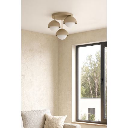 Brilagi - Pintakiinnitteinen kattovalaisin COSMO 3xE27/60W/230V beige/kulta