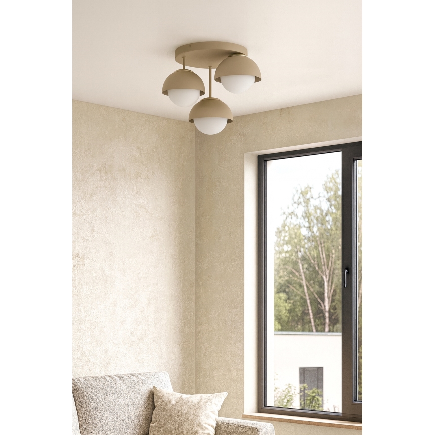 Brilagi - Pintakiinnitteinen kattovalaisin COSMO 3xE27/60W/230V beige/kulta