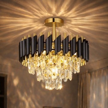 Brilagi - Pintakiinnitteinen kattovalaisin ECLIPSE 5xE14/10W/230V halkaisija 38 cm musta/kulta