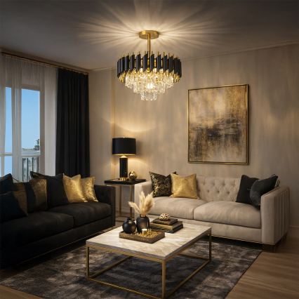 Brilagi - Pintakiinnitteinen kattovalaisin ECLIPSE 5xE14/10W/230V halkaisija 38 cm musta/kulta