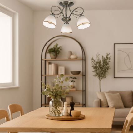 Brilagi - Pintakiinnitteinen kattovalaisin FRED 3xE27/60W/230V, halkaisija 59 cm, pronssinvärinen