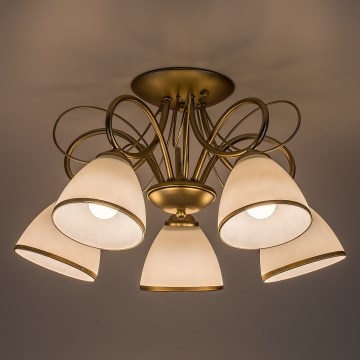 Brilagi - Pintakiinnitteinen kattovalaisin FRED 5xE27/60W/230V halkaisija 59 cm kultainen