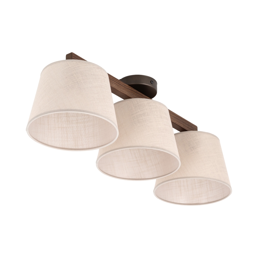 Brilagi - Pintakiinnitteinen kattovalaisin LATTE 3xE27/15W/230V mänty/beige