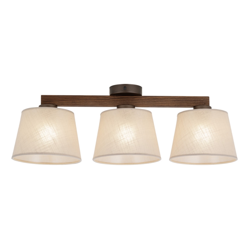 Brilagi - Pintakiinnitteinen kattovalaisin LATTE 3xE27/15W/230V mänty/beige