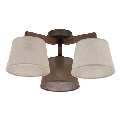 Brilagi - Pintakiinnitteinen kattovalaisin LATTE 3xE27/15W/230V mänty/mix