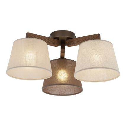 Brilagi - Pintakiinnitteinen kattovalaisin LATTE 3xE27/15W/230V mänty/mix